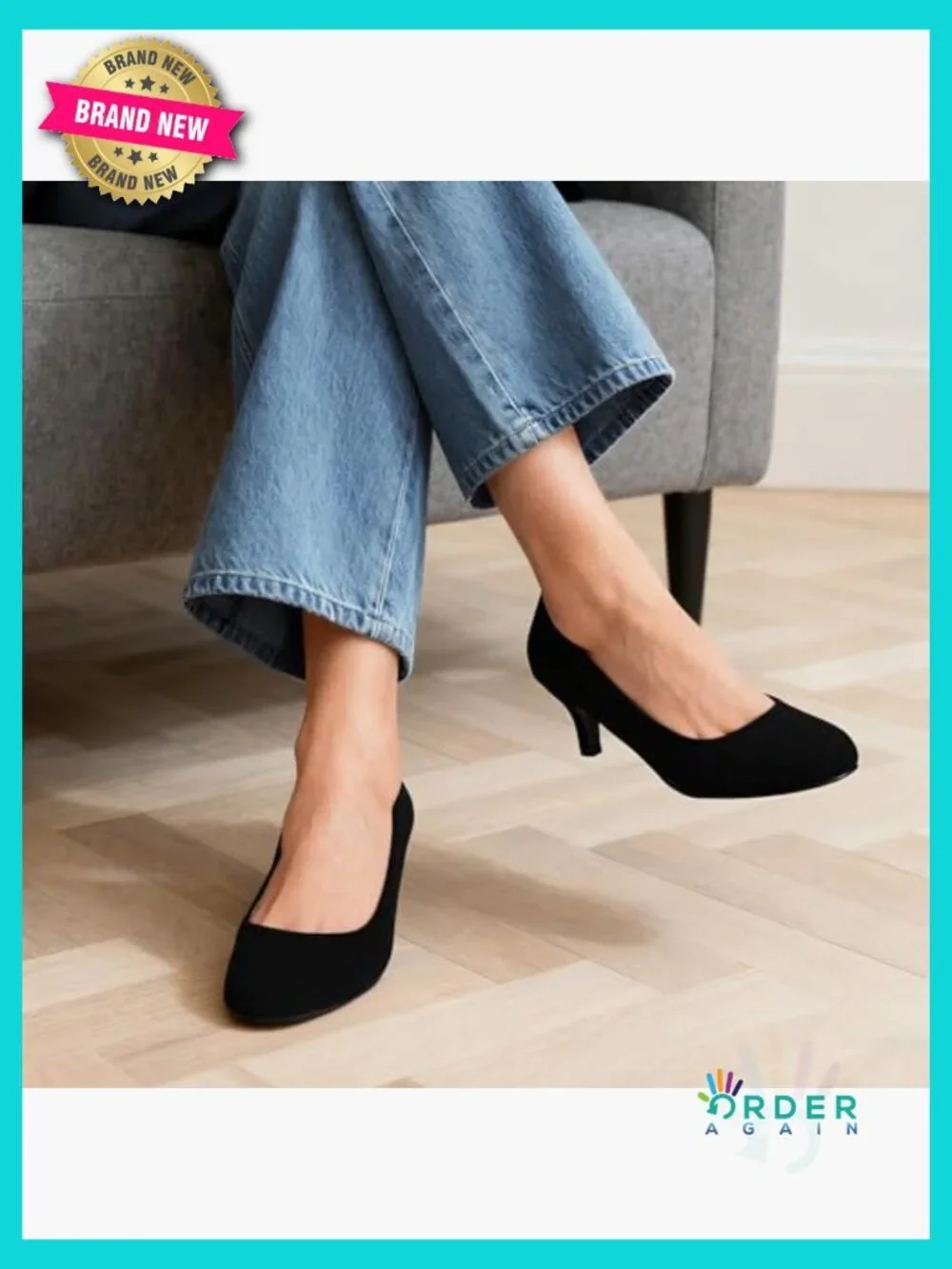 Classic Low Heel Pumps Women's Comfort Round Toe Slip On Dress Shoes